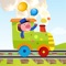 A Find the Shadow Game for Children: Learn and Play with Animals Boarding a Train