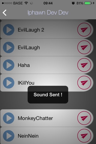 Bim! send funny sounds to your friends, using the push notification screenshot 3