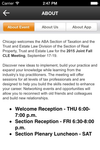 ABA Tax Events screenshot 3