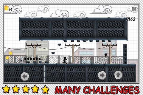 Line Rooftop Run : Stickman Escape Runner Free Edition screenshot 4