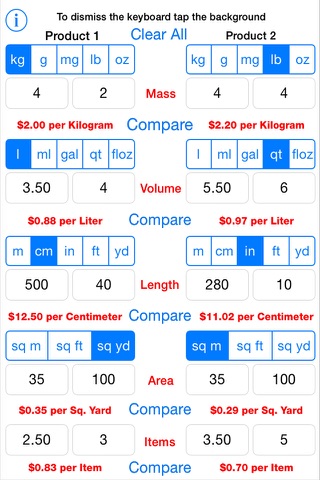 Unit Price - náhled