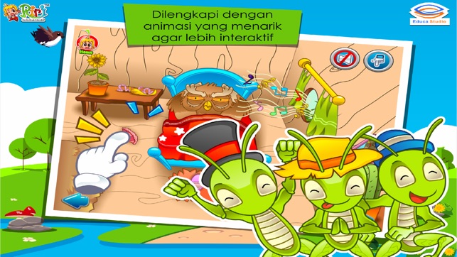 Burung Hantu dan Belalang - Cerita Anak Interaktif(圖3)-速報App