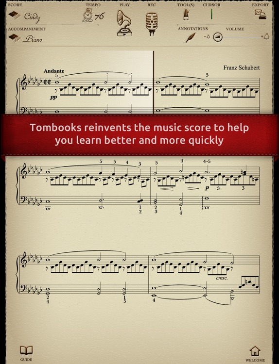 Play Impromptu No. 3, Opus 90 (interactive piano sheet music)