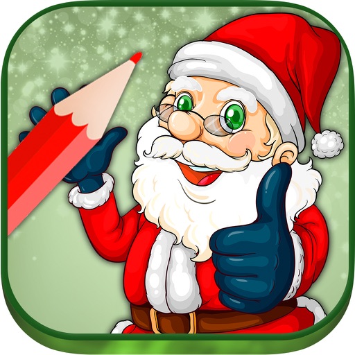 Santa Claus coloring pages xmas - Drawings to colour on christmas for kids 2 - 8 years old iOS App
