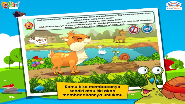 Kancil dan Siput Adu Pintar - Buku Cerita Anak Interaktif