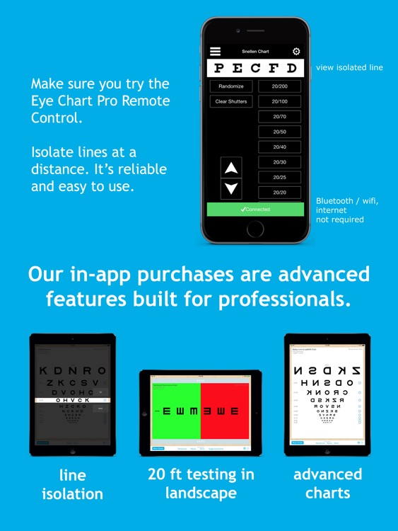 Eye Chart Pro - Test Vision and Visual Acuity better with Snellen, Sloan, ETDRS, and Near Vision Exams! screenshot-3