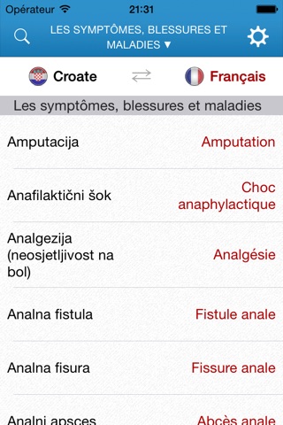Dictionnaire médical pour voyageurs français-croate screenshot 2