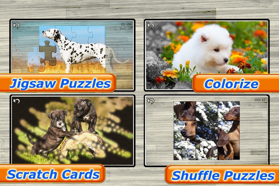 Dog Puzzles - Jigsaw Puzzle Game for Kids with Real Pictures of Cute Puppies and Dogs screenshot 3