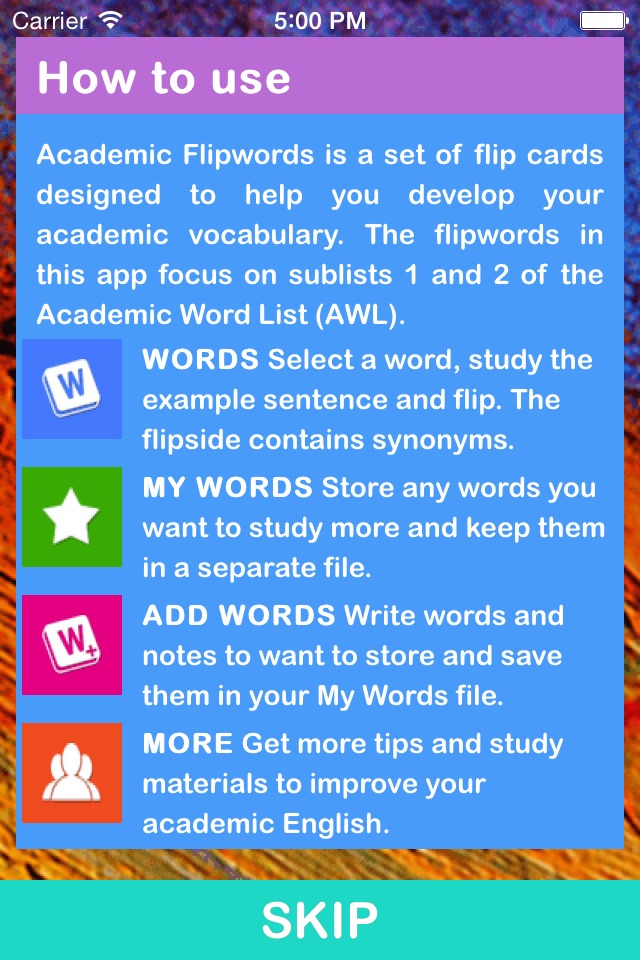 Academic Flipwords screenshot 2