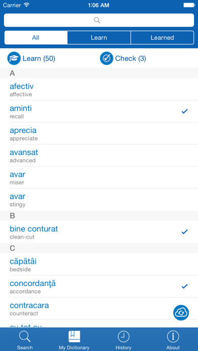 Romanian  English Dictionary + Vocabulary trainer Screenshot 3