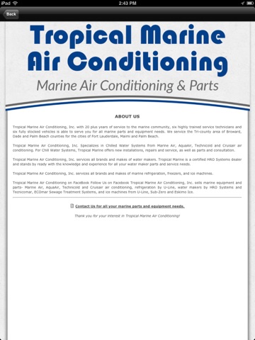 Tropical Marine Air Conditioning HD screenshot 4