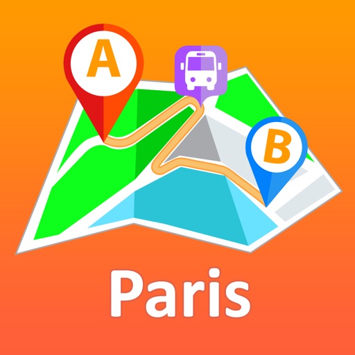 Paris offline map with public transport route planner for my journey