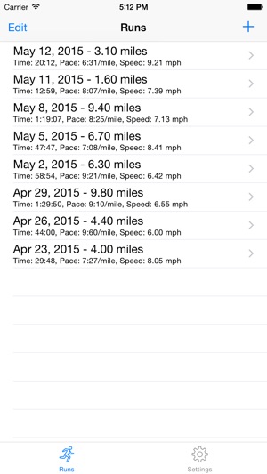 Treadmill Run Tracker