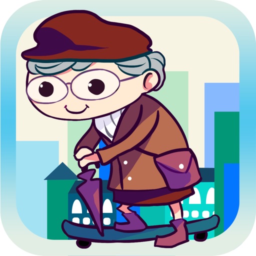 Crazy Granny City Rush Free - Bike Racing with Police Car icon
