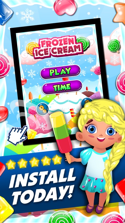 Frozen Ice-cream Puzzle - match-3 candy game for soda mania'cs gratis screenshot-4