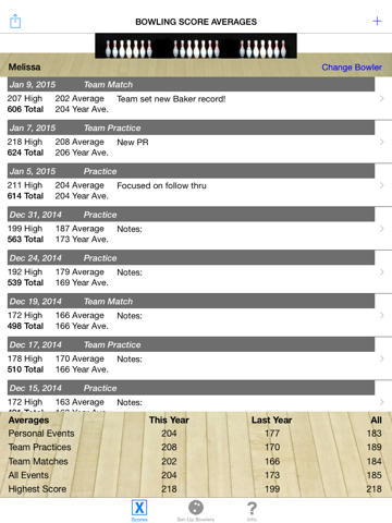 Screenshot #5 pour Bowling Score Averages