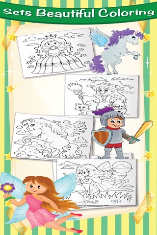 Princess Coloring Page : Fantasy Colorful World for Toddler Fairy Tales Castle Book screenshot 3