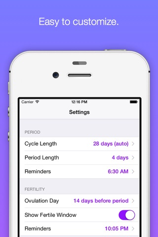 Month Log - fertility and menstrual cycle tracker screenshot 2