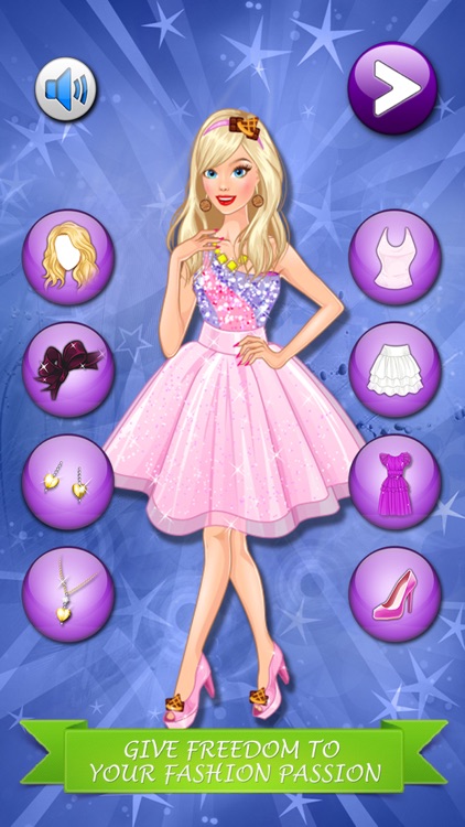 Cute Blonde Girl Sweet Dress - Makeover game for little princesses