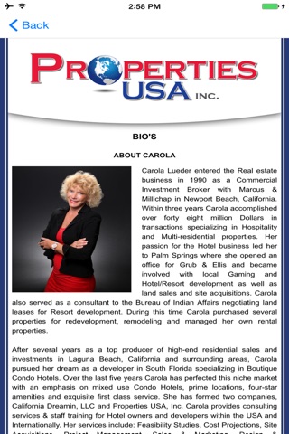 Properties USA Inc. screenshot 2