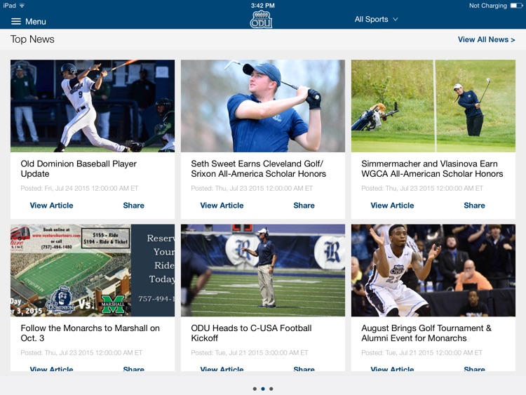 ODU Sports iPad 2015