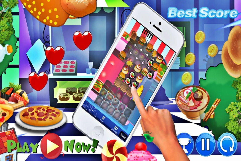 Chef Match 3 Sons - Hamburger Pizza Cake Sushi screenshot 2