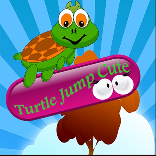 Turtle jump cute for kids Icon
