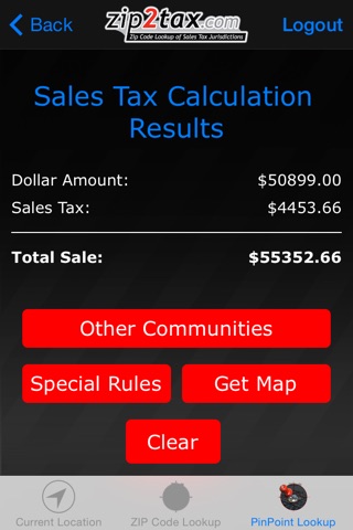 Zip2Tax Sales Tax Calculator screenshot 4