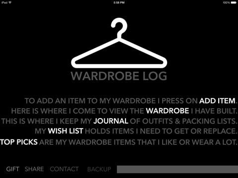 Wardrobe Log screenshot 2