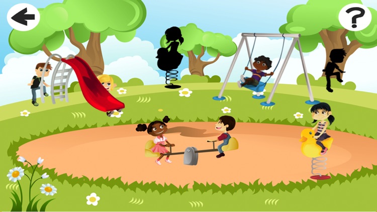 A Find the Shadow Game for Children: Learn and Play with Children at a Playground