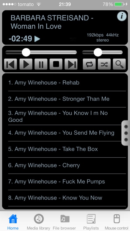 Wmote -remote controller for WinAmp