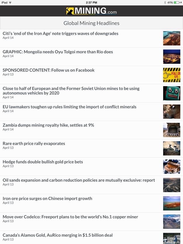 Mining News from MINING.com for iPad(圖1)-速報App
