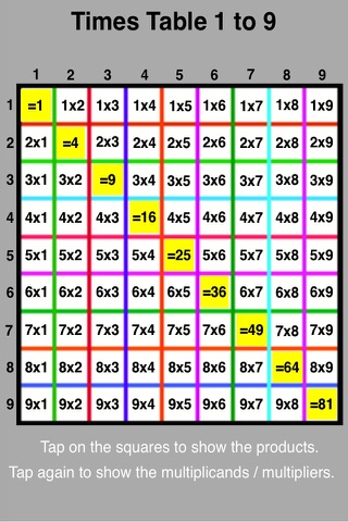 Times Table 1 to 9 - náhled
