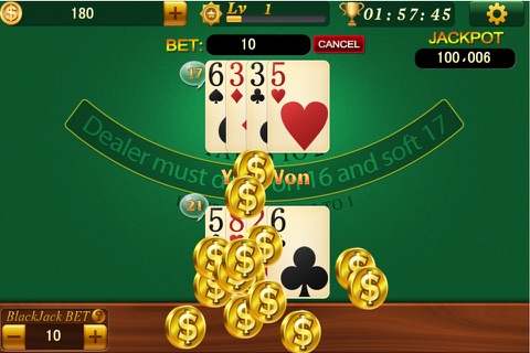 BlackJack 21 - Real Las Vegas Blackjack Casino Cards Games screenshot 2