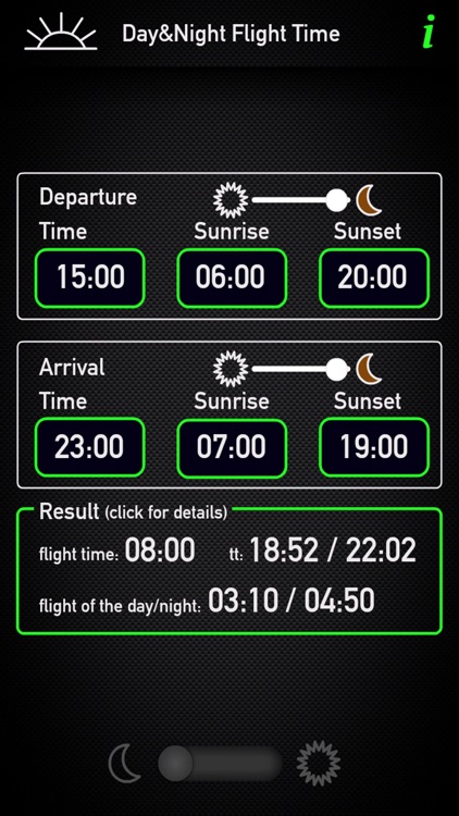 Day and Night Flight Time