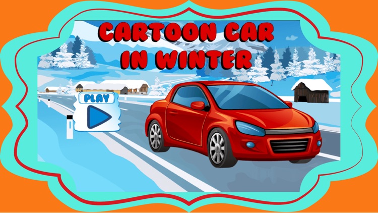 Cartoon Car Driving In Winter