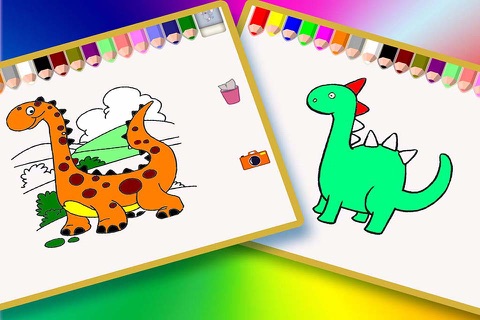卡通恐龙的数字填色123- -用多种魔力彩笔给小恐龙涂鸦 screenshot 2