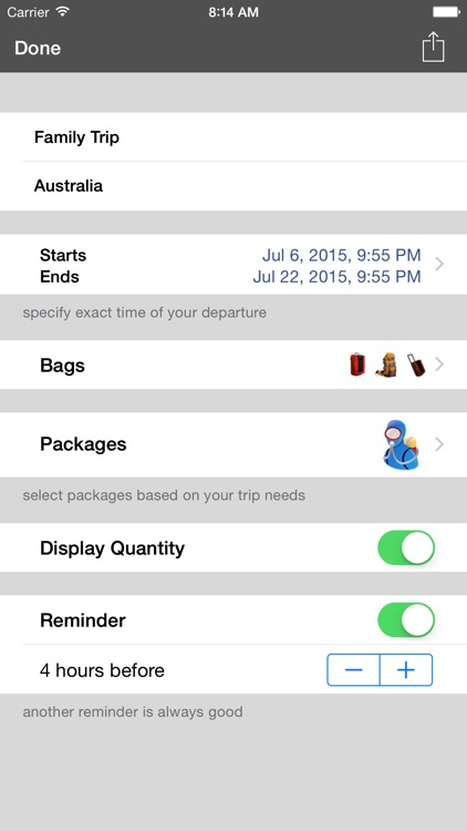 iReady Trip - essential packing list for every travel and sport activity screenshot-4