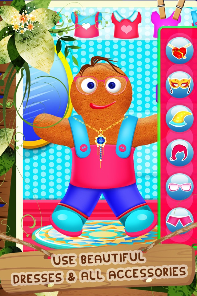 Gingerbread Man Dress Up Mania - Free Addictive Fun Christmas Games for Kids, Boys and Girls screenshot 2