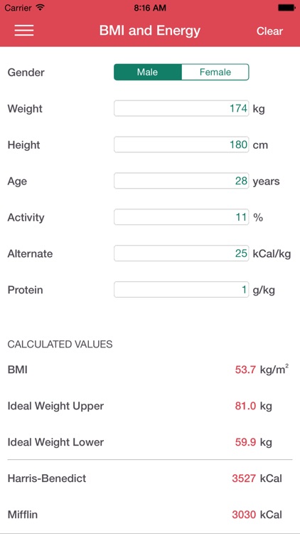 Dietitian's Calculator