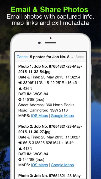 Solocator - GPS Field Camera to stamp photos with location, direction, altitude, date, time + optional editable notes