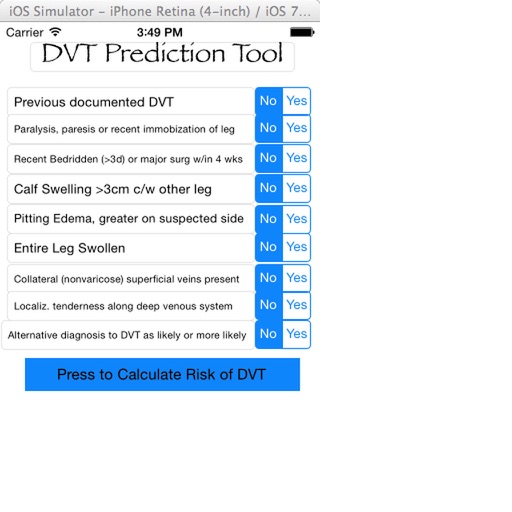 DVT Risk Calculator