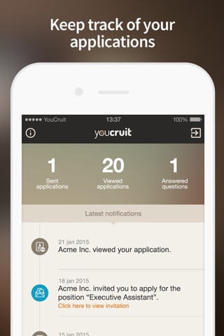 YouCruit - Notifications screenshot 3