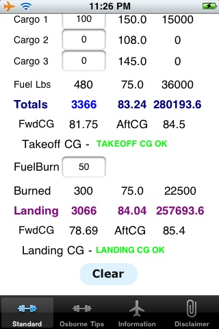 Be V35 Weight and Balance Calculator screenshot 2