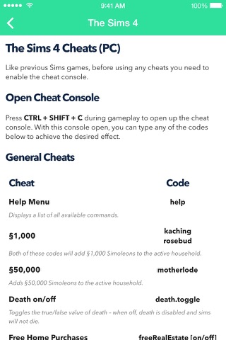 Cheats for The Sims + screenshot 2