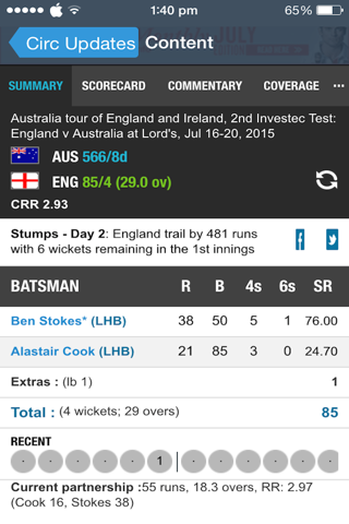 Cric Updates - Live Cricket Score and News screenshot 2