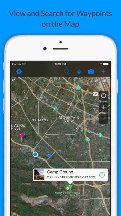 Map Points - GPS Location Storage for Hunting, Fishing and Camping with Map Area Measurement Screenshot 1