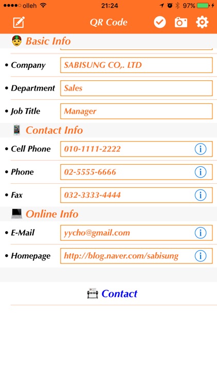 QR Code Scanner/Generator - Business Card/Text/URL(Link)