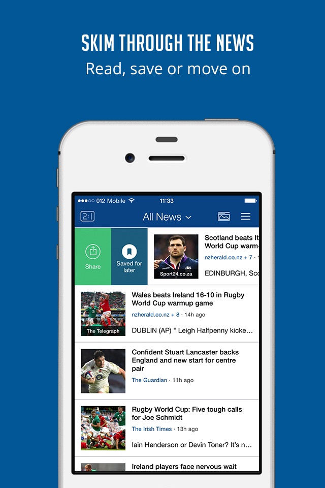 Sportfusion - Rugby World Cup 2015 Unofficial News & Live Scores screenshot 4