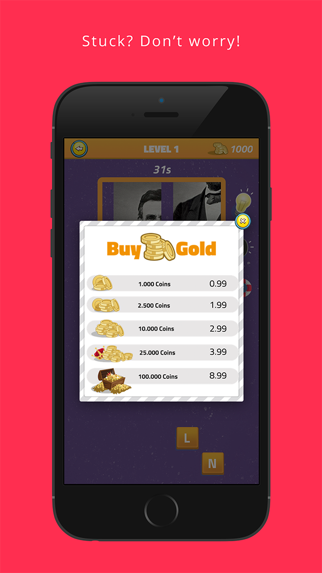 Wordzzle US presidents trivia, Name the president